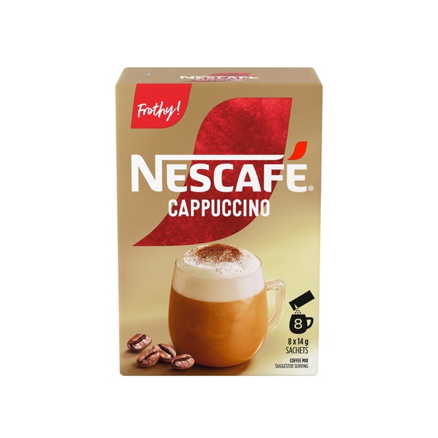NESCAFE Cappuccino Instant Coffee Mix, Just Add Hot Water