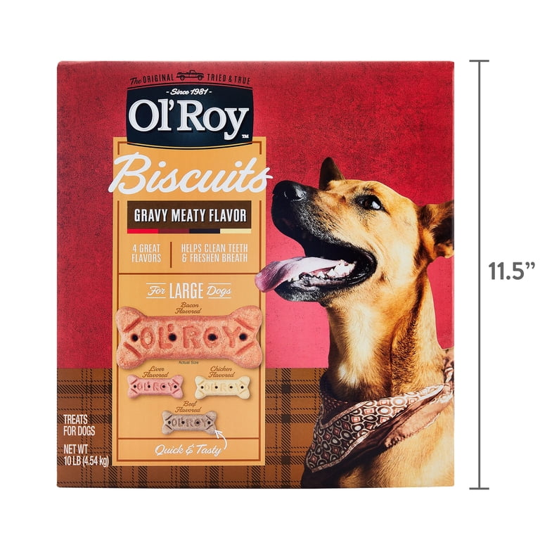3 pack) Ol' Roy Multi Flavored Gravy Basted Biscuits for Large