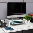 thumbnail image 3 of Mind Reader Monitor Stand, Ventilated Laptop Riser, Paper Tray, Storage, Office, Metal, White, 3 of 9