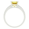 thumbnail image 4 of 2.7ct Asscher Cut Yellow Natural Citrine 18k White Gold Engraving Statement Bridal Wedding Designer Ring Size 8.5, 4 of 5