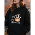 thumbnail image 3 of Spooky Cow Halloween Cow Hoodie for Men and Women, Unisex Pullover Hooded Sweatshirt, Comfortable Cotton Poly Blend, Casual Fall Seasonal Outfit, 3 of 5