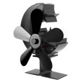 thumbnail image 3 of Estufa con ventilador de 5 aspas alimentada por calor aleación de aluminio disipación de calor rápida ventilador para hogar alimentado por calor para chimenea de leña negro, 3 of 5