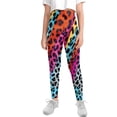 thumbnail image 2 of COEQINE Leopard Print Colorful Girls Novelty Legging for Travel, Yoga Dance Pants Tummy Control Sport Leggings, for 6-7 Years Kids Girls, 2 of 7