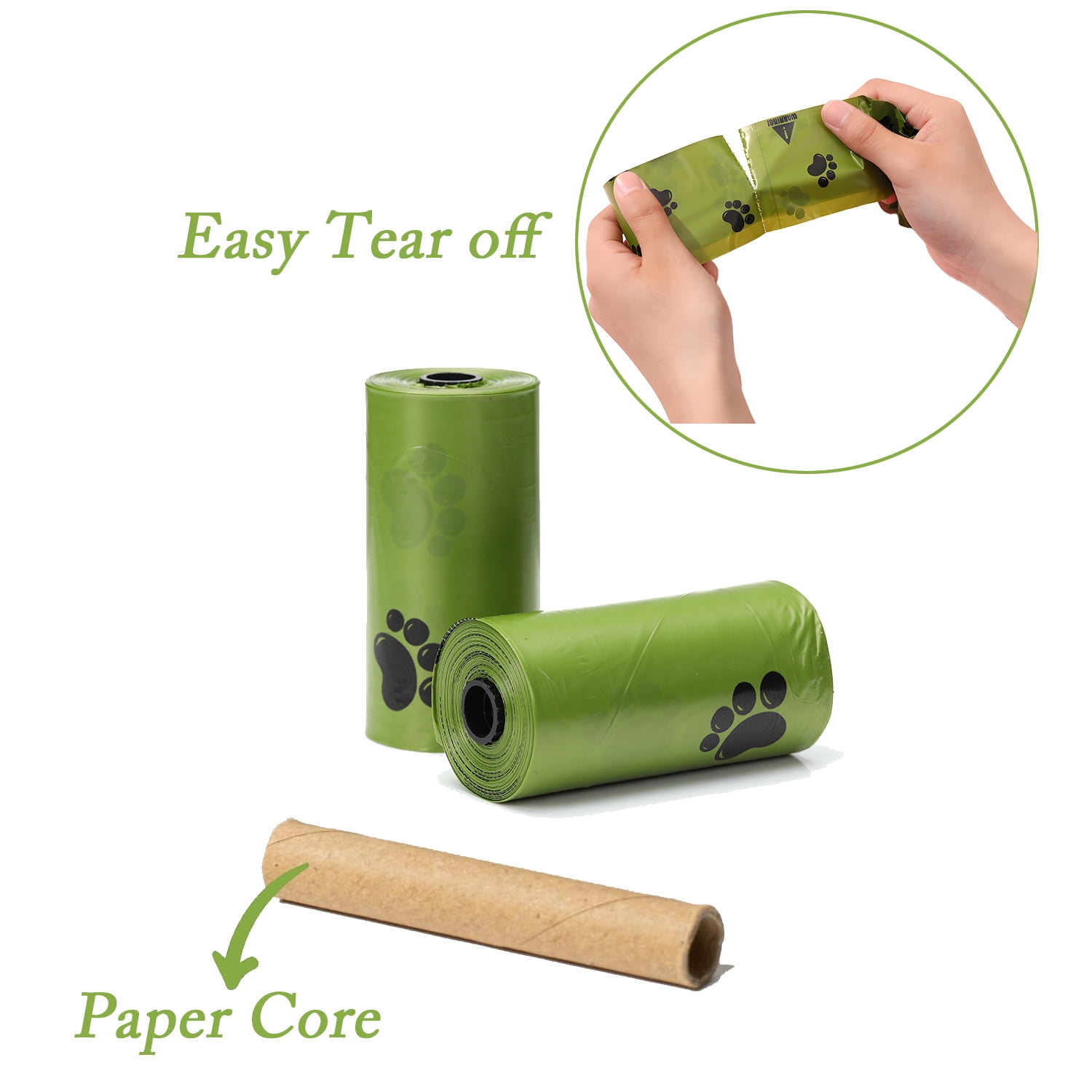 Greener 360 Pcs Poop Bags for Dog - Strong and Extra Thick, Completely Leak-Proof for Pet Waste Disposal (Green).