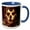 Blue/White, variant on 3drose, Dark Fantasy Machine Skull and Mechanical, Electronic Gear Art, 11oz Two-tone Red Mug