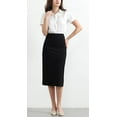 thumbnail image 3 of Women’s Classic Below Knee Pencil Skirt Stretch Line Midi Skirt of Business Casual Outfits, 3 of 6