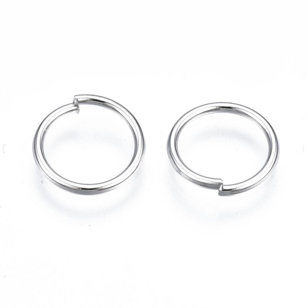 500 g Jump Rings Open Jump Rings Brass Cadmium Free & Nickel Free & Lead Free Platinum 10x1mm 18 Gauge Inner Diameter: 8mm about 2400pcs/500g