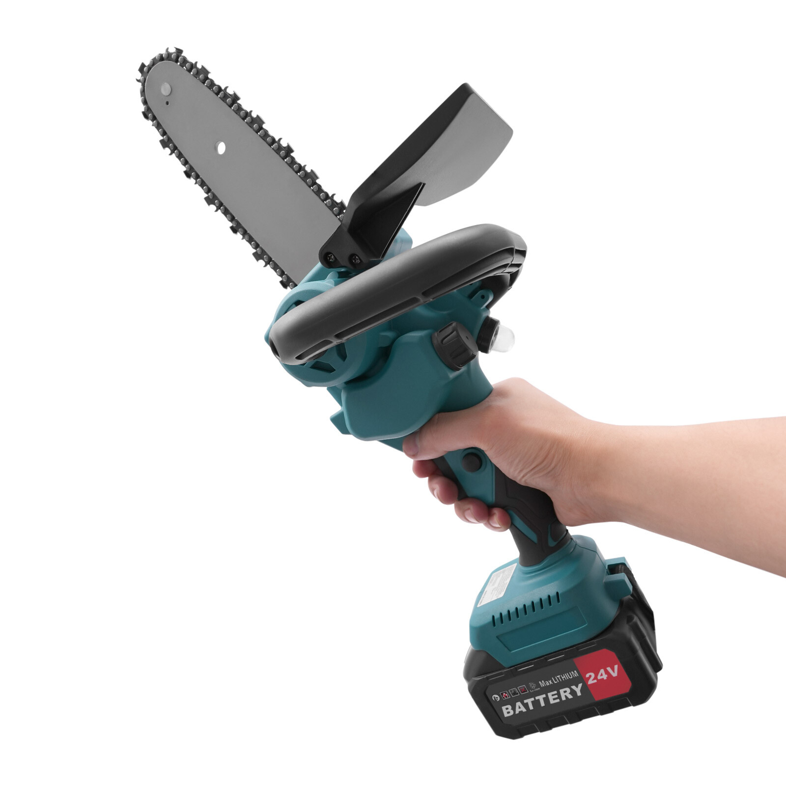 ToppiJoy 8" One-Handed Cordless Mini Chainsaw, Electric Chainsaws with Battery & Case, Portable Chainsaw for Wood Cutting, Tree Pruning