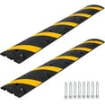 thumbnail image 7 of Rubber Speed Bump, 2 Pack 2-Channel Modular Traffic Driveway Speed Bump, Heavy Duty Cable Protector Ramp with Bolts for Asphalt, Concrete, Garage, Gravel Roads, 7 of 7