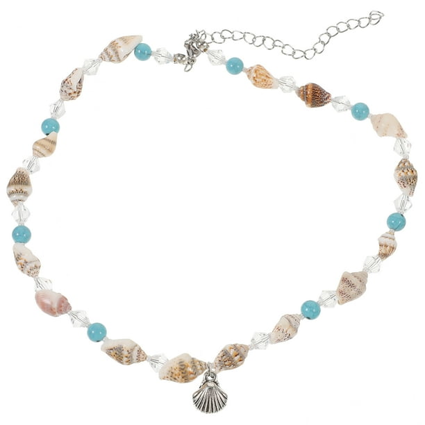 KAKOWELY Collar de fiesta hawaiana estilo bohemio con perlas y caracola, joyería para mujer