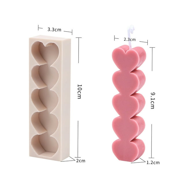 TIMIFIS Soap Mold Heart Shape Column Candle Molds Making for Diy Art Resin Soap Kitchen Gadgets