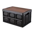 thumbnail image 1 of Wosthever Caja de almacenamiento plegable, organizador de camiones de plástico de 30L, portátil, grueso, para senderismo, pesca, contenedor de viaje con Mochilas de mochilero Negro Wosthever OD022507-02B, 1 of 6