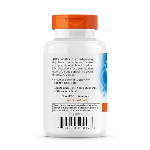 Doctors Best Digestive Enzymes, Supports Digestive Wellness, Non-GMO, Vegetarian 90 Veggie Caps