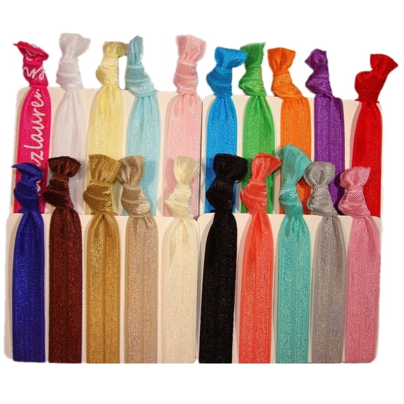 Lazos para el cabello Soportes para cola de caballo - Paquete de 20 ""Surtido sólido"" Sin arrugas Accesorios de peinado elásticos sin arrugas Bandas de cinta para soporte de cola de caballo - Por Ken