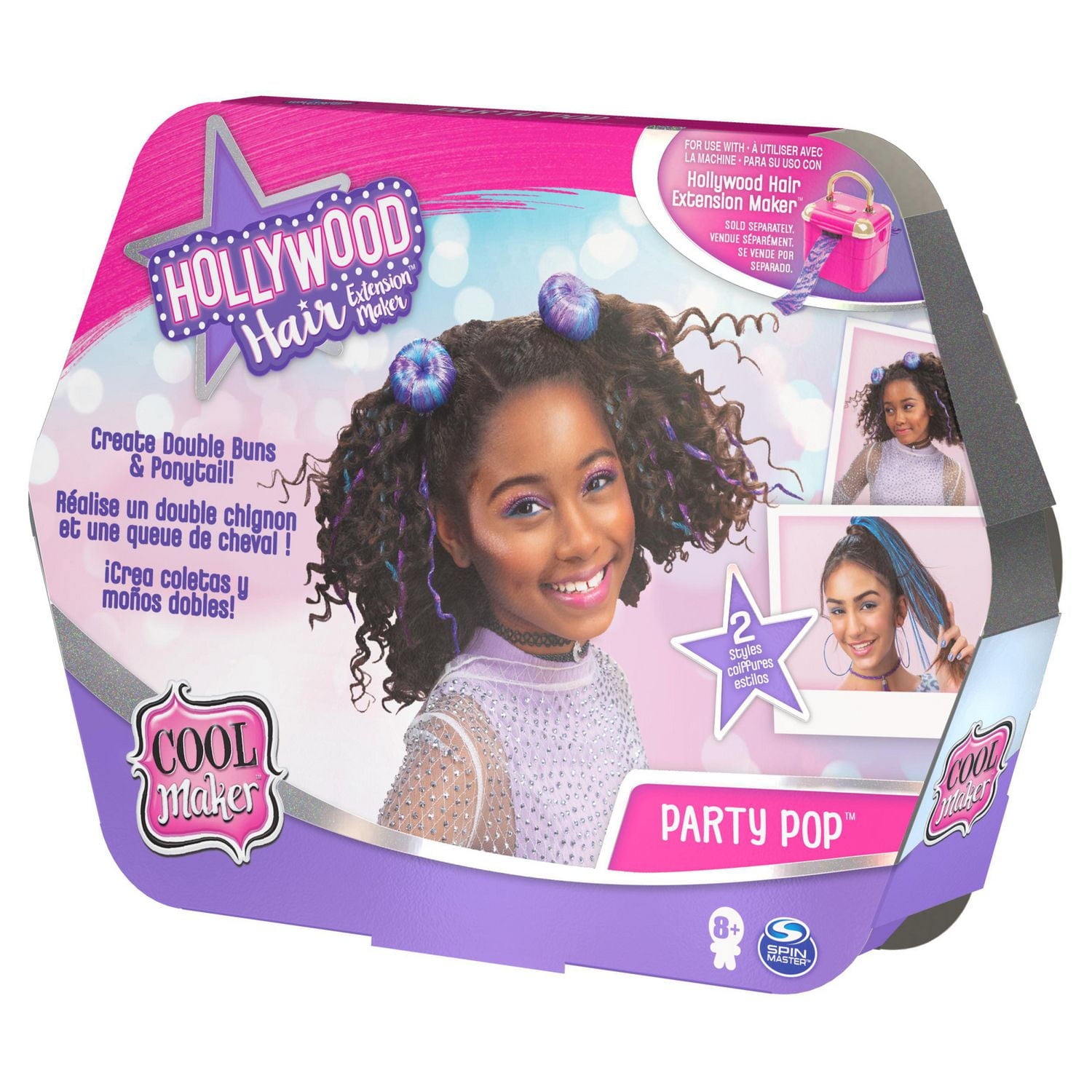 Cool Maker, Party Pop DIY Double Buns and Ponytail Refill for Use with Hollywood Hair Extension Maker