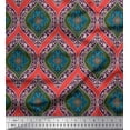 thumbnail image 1 of Soimoi Orange Modal Satin Fabric Seamless Damask Decor Fabric Printed Yard 42 Inch Wide, 1 of 3