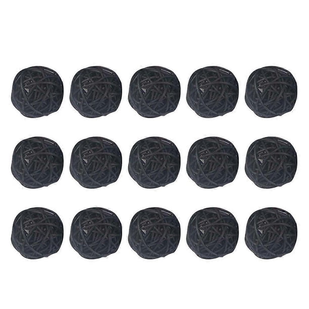 15pcs Wicker Rattan Ball Creative DIY Craft Decorative Ball Hanging Simple Vine Ball for Kindergarten Hotel Bar Home (Black 5cm)