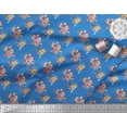 thumbnail image 3 of Soimoi Blue polyester Crepe Fabric Leaves & Ranunculus Floral Printed Craft Fabric by the Yard 42 Inch Wide, 3 of 3