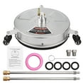 thumbnail image 3 of 38cm/ 15inch Pressure Washer Surface Cleaner Stainless Steel Housing Power Washer Accessory with 1/4 Inch Quick Connector 3 Wheels 2 Nozzles 2 Extension Wands 4000PSI, 3 of 8