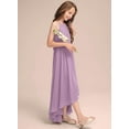 thumbnail image 3 of Drtj 2-14T A-Line Halter Asymmetrical Chiffon Junior Bridesmaid Dress Flower Girl Wedding Party Dress, 3 of 6