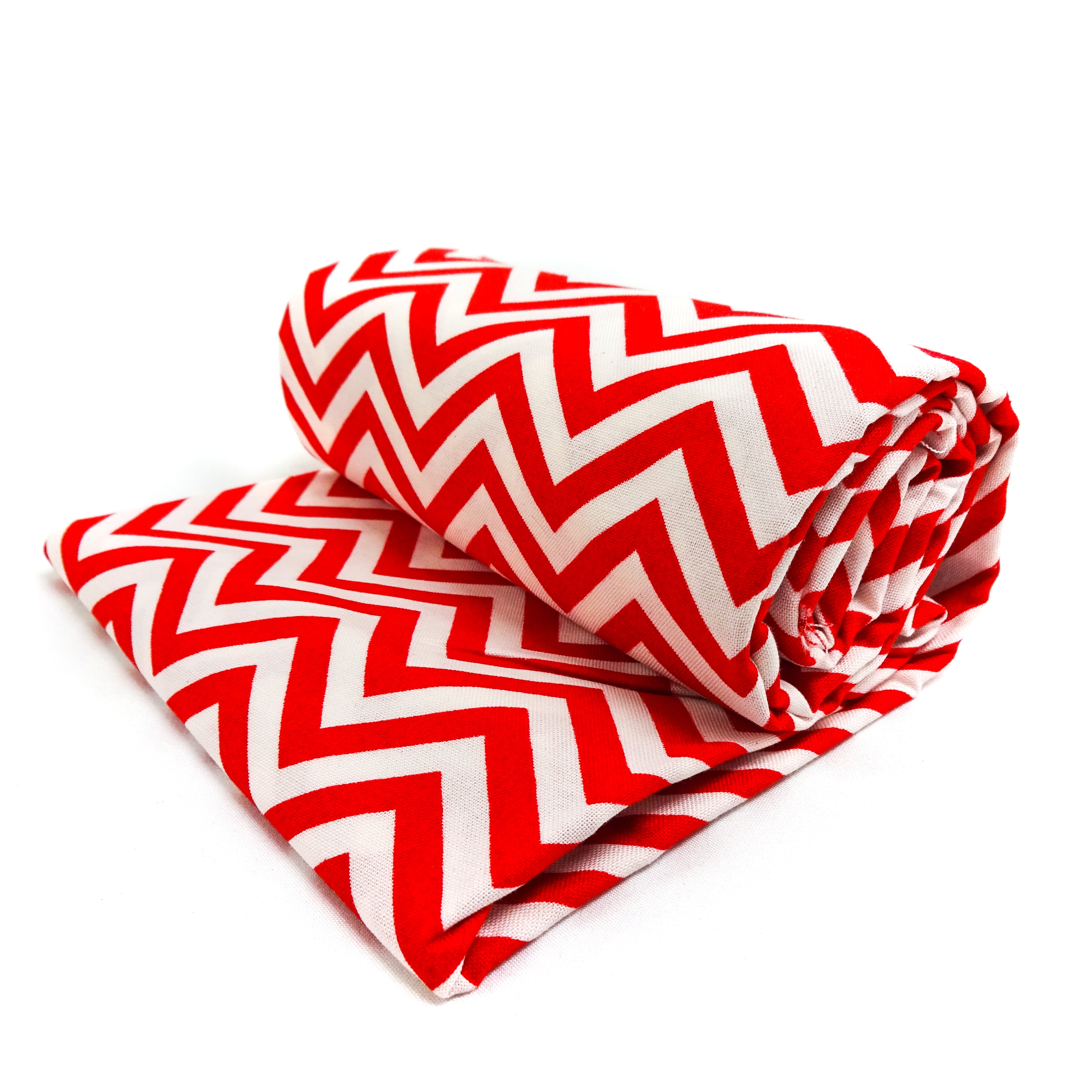 Shason Textile 45" x 1 yd 100% Cotton Zigzag Apparel Fabric, Red and White