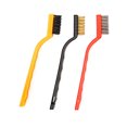 thumbnail image 2 of Wire Brush Set Detailing Wire Brush Rust Brush Wire Brush Set Curved Handle Masonry Brush Metal Detail Brushes For Cleaning Welding Slag Rust Dust 7in 3pcs Colorful, 2 of 5