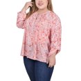 thumbnail image 2 of NY Collection Women's Plus Size Long Roll Tab Sleeve Pintuck Front Blouse, 2 of 4