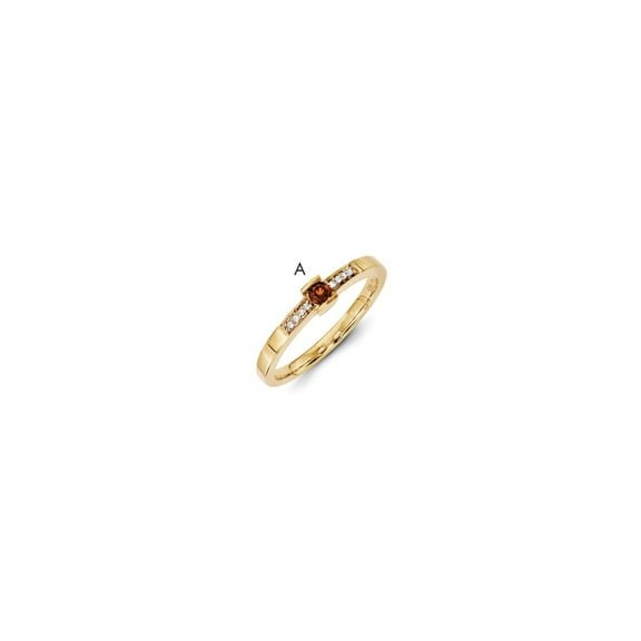 14K Yellow Gold Ring Band Mother's & Family Semi Mount Diamond center Stone Mounting 4 mm