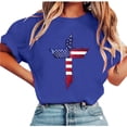thumbnail image 4 of Zorckvet Womens 4th of July Shirts Short Sleeve American Flag Tops Summer Trendy Tunic Blouses for Ladies, 4 of 5