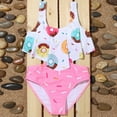 thumbnail image 3 of Gyratedream Girl Cute Two Piece Swimsuit V Neck Donut Print Wireless Bikini Set Bathing Suit Set, 3 of 8