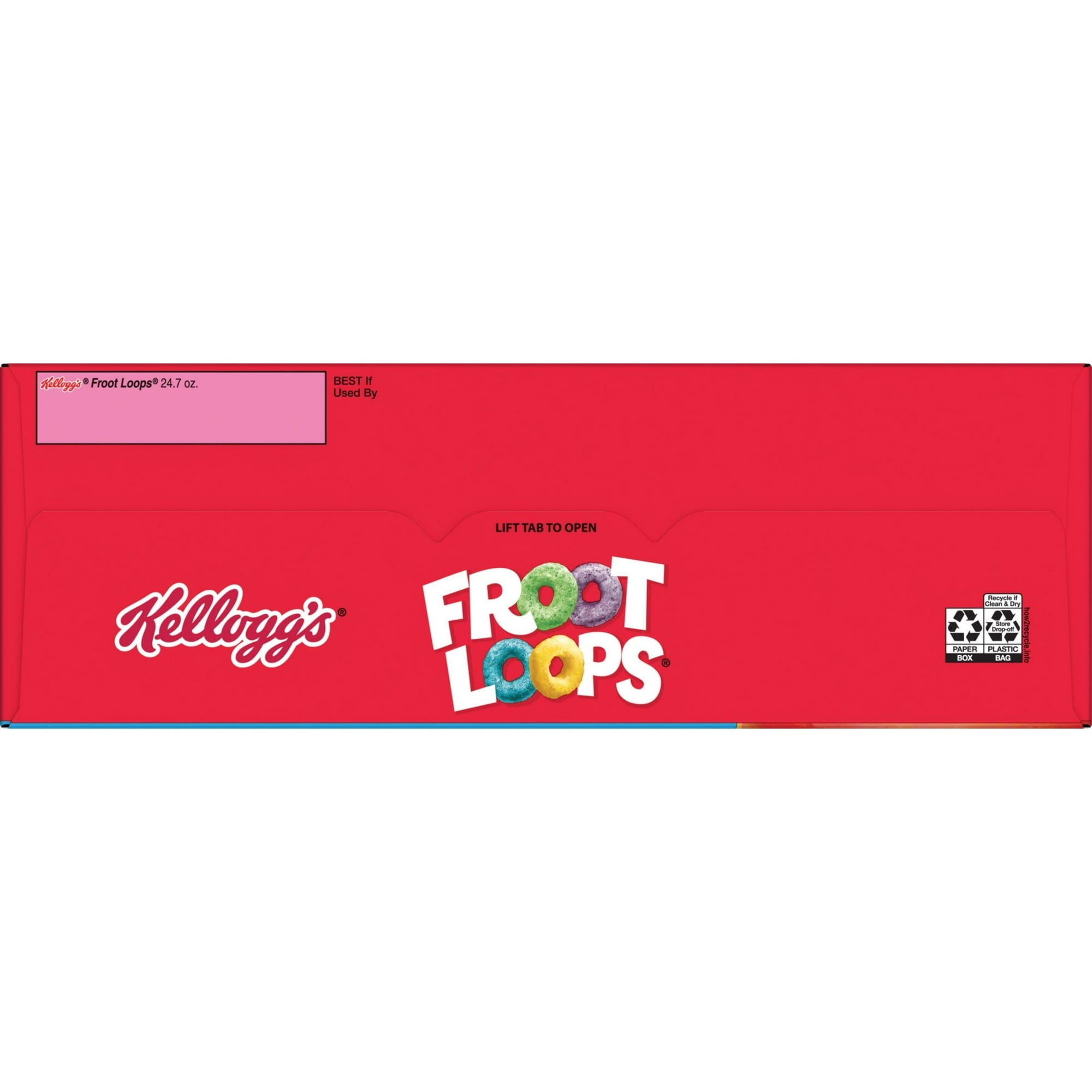 Kellogg's Froot Loops Breakfast Cereal, Kids Cereal, Family Breakfast, Mega Size, Original, 24.7oz (Pack 2)