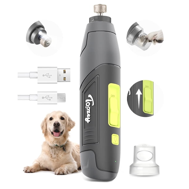 Lima Eléctrica para Uñas de Perro Toozey 3 Velocidades LED Recargable Silenciosa