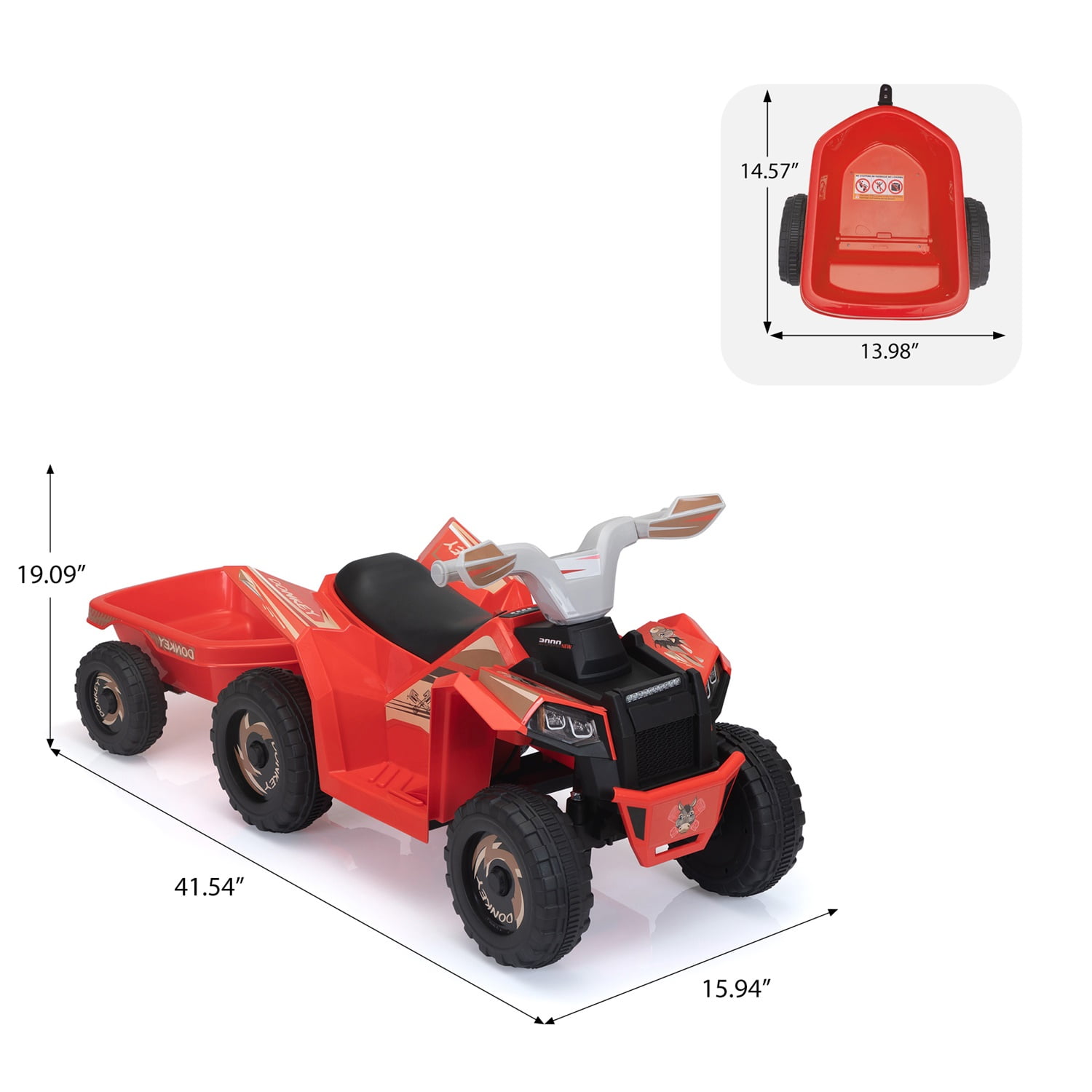 CIPACHO 6V Kids Ride-on ATV, 4 Wheels Battery-Powered Ride-On Toy for Children, Red