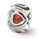 Perles de Réflexion QRS3328 Argent Sterling Perle de Coeur CZ Rouge Foncé - Poli – image 1 sur 1