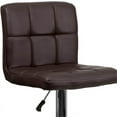 thumbnail image 3 of Bowery Hill Adjustable Faux Leather Quilted Bar Stool in Brown, 3 of 10