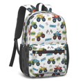 thumbnail image 2 of Monster Cartoon Truck White Pattern 17" School Backpacks for Teens,Waterproof Oxford Fabric,S-Shape Padded Straps for School,Travel,Hiking,Camping, 2 of 6