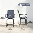 thumbnail image 3 of Outsunny Outdoor Bar Stools 2 Pack w/ Armrests, Bar Height Chairs, Navy, 3 of 10
