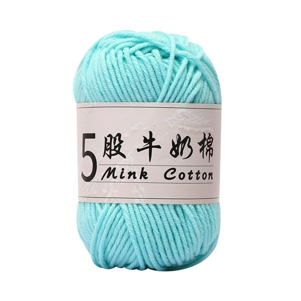 Yhmxh 5 hebras de hilo de algodón de leche para tejer muñecas a crochet, hilo de punto DIY para suéteres de bebé, ovillo de lana