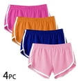 thumbnail image 2 of 4 Pack Women's Cotton Yoga Dance Short Pants Sport Shorts Summer Athletic Cycling Hiking Sports Shorts Multicolor M, 2 of 6