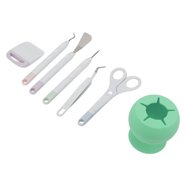 Herramientas de manualidades de bricolaje, herramientas de manualidades de fácil manejo con caja de almacenamiento de silicona para cortar papel, grabar, álbumes de recortes, color verde