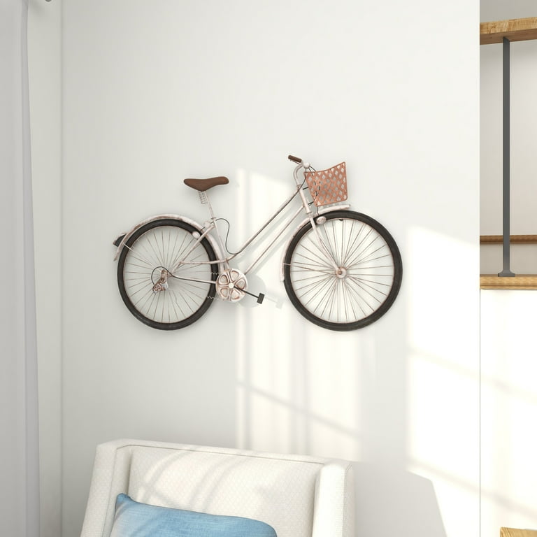 DecMode Multi Colored Metal Bike Wall Decor with Seat Basket and Handles Walmart