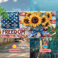 thumbnail image 5 of 1 Pcs 2D Flat License Plate Covers & Frames, Sunflowers and American Flag For Decorative Front, Waterproof For Decoration Aluminum License Plate Covers & Frames Cover For Men Women, 12" X 6", 5 of 7