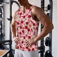 thumbnail image 5 of Lsque Rose Flowers Pattern Mens Tank Tops Muscle Athletic Quick Dry Sleeveless Workout Fitness T Shirts Beach Tank Top, Loose-fit Sleeveless Shirt for Men-Medium, 5 of 7