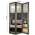 thumbnail image 5 of 3 Panel Wooden Foldable Mirror Encasing Room Divider, Gray and Silver - Saltoro Sherpi, 5 of 5