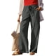 thumbnail image 1 of TaTaai Women High Waist Loose Fit Cotton Linen Long Pants Solid Color With Pockets Casual Style Breathable Lightweight Machine Washable No Fading Daily Street Wear Gift, 1 of 9