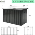thumbnail image 4 of Mondawe 200 Gallon Metal Outdoor Storage Box Deck Cabinet for Patio Organization，Gray, 4 of 9