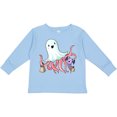 thumbnail image 3 of Inktastic Cute Ghost Octopus Trick or Treating with Bat Boys or Girls Long Sleeve Toddler T-Shirt, 3 of 5