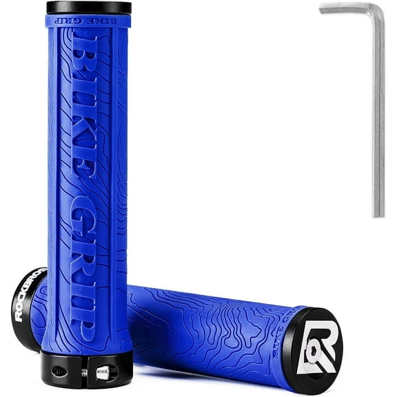 ROCKBROS Bike Handlebar Grips Double Lock-on Ergonomic Bicycle 2.2cm D Non-Slip Rubber Hand Grips for MTB BMX Mountain Bike Scooter