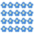 thumbnail image 1 of Uxcell 50-Pack Parches de Flores para Coser, Flores de Ganchillo Hechas a Mano de 1.6 Pulgadas para Ropa DIY [Azul Profundo y Amarillo], 1 of 1
