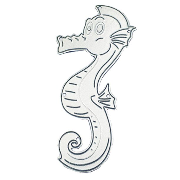 Cuadros Decorativos Plantillas de troqueles de corte de Metal para álbum de fotos de álbum de recortes de bricolaje Hippocampus DQrwqpou Nuevos Originales